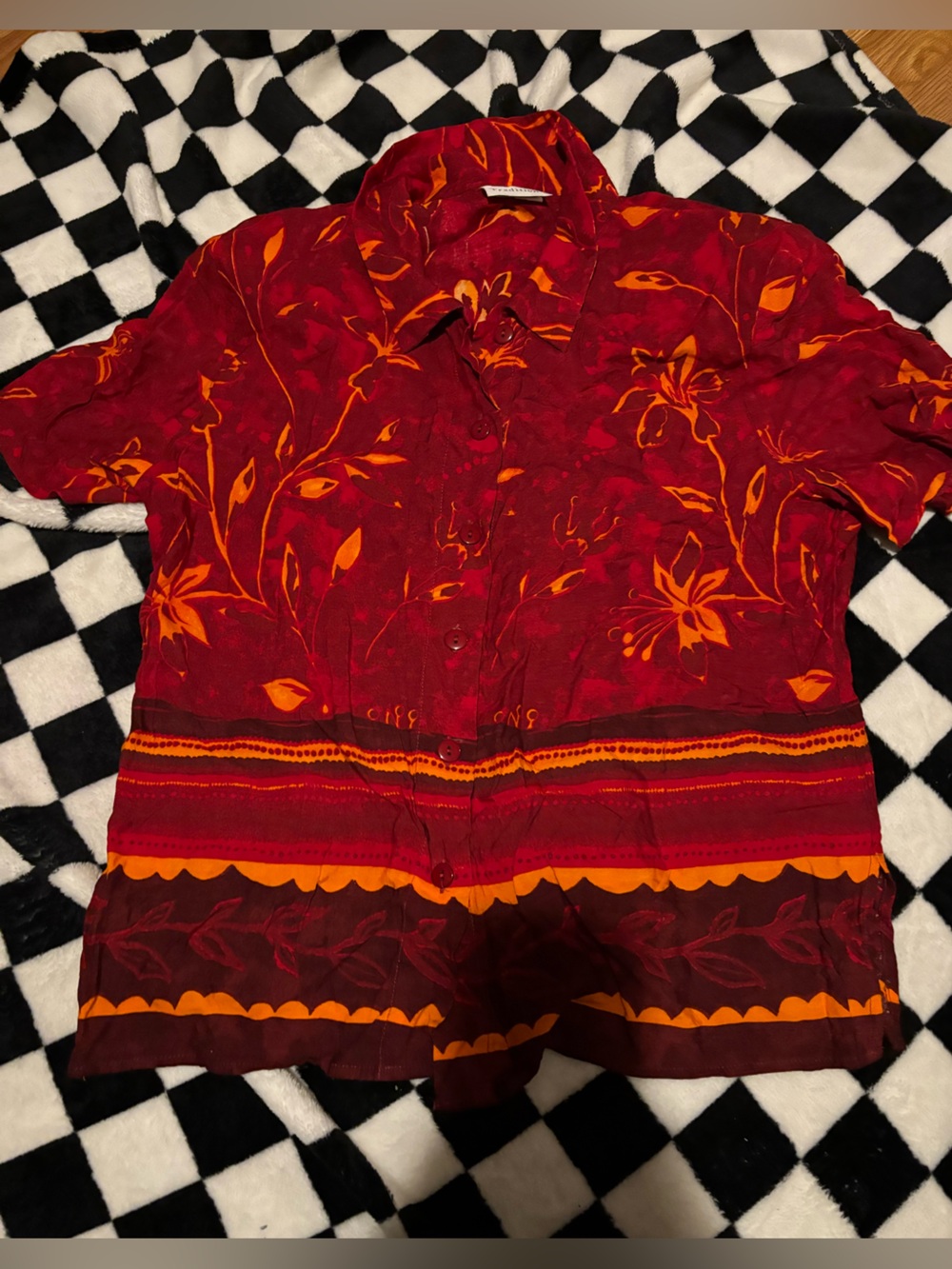 Ladies medium vintage tradition button up shirt with shoulder pads